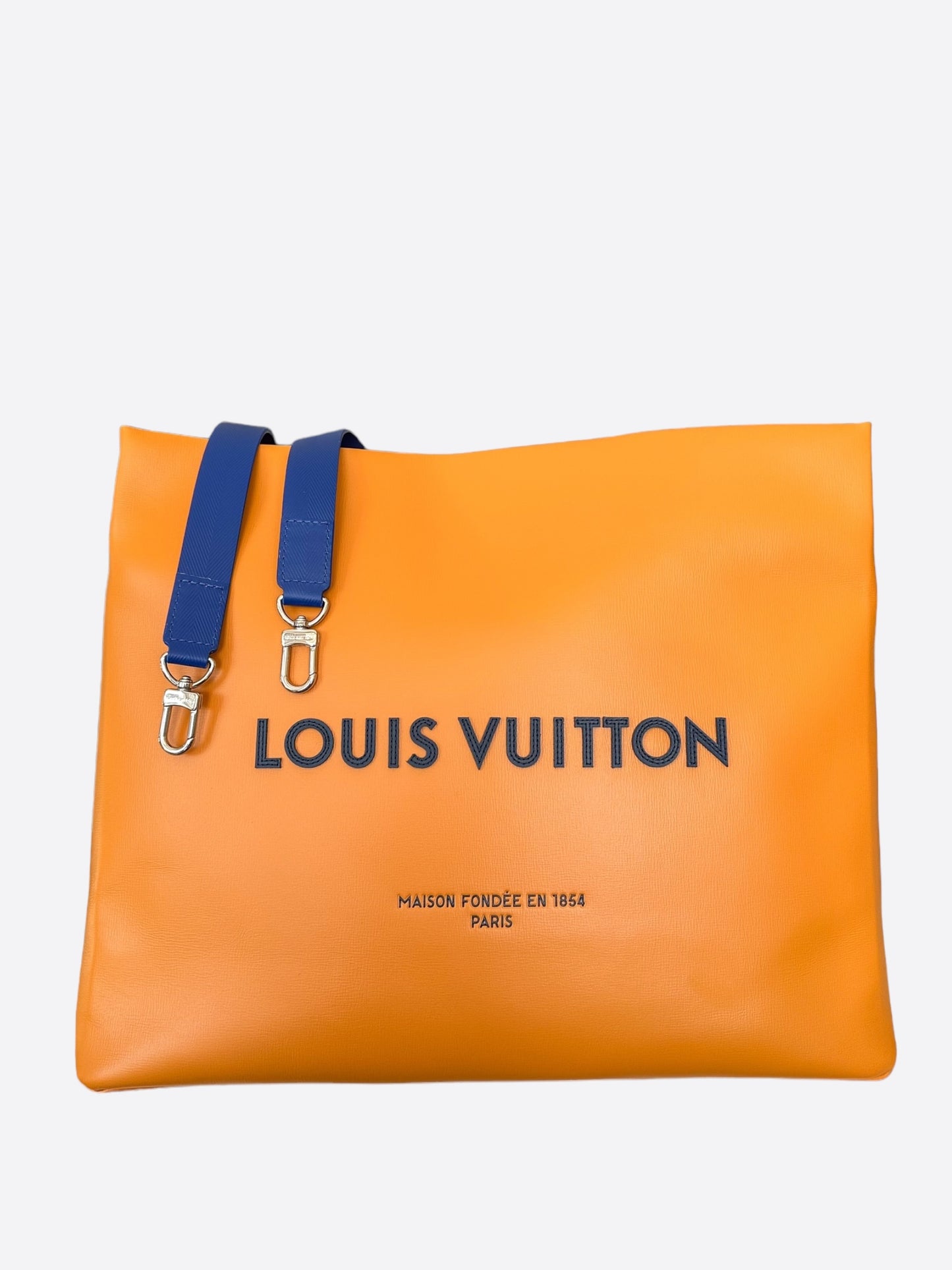 Louis Vuitton Orange Leather Shopper Tote