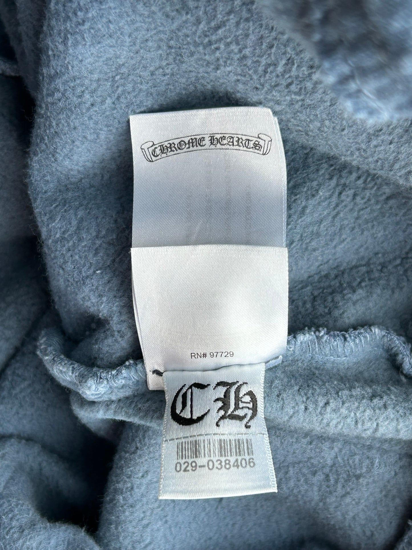 Chrome Hearts Drake Blue & Yellow Certified Chrome Cross Patch Sweatpants