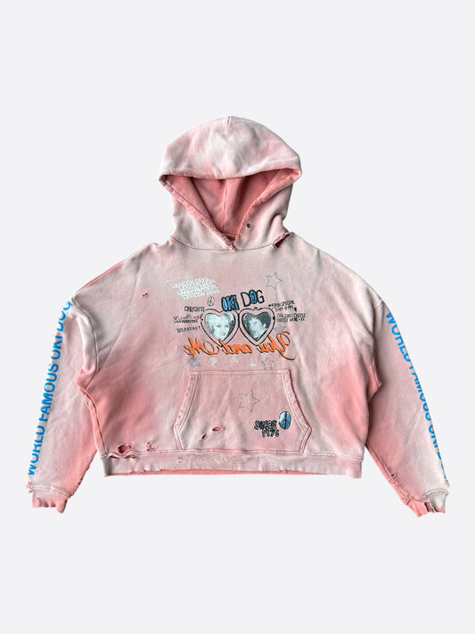 Paly Pink & Multicolor Oki Dog Graphic Hoodie