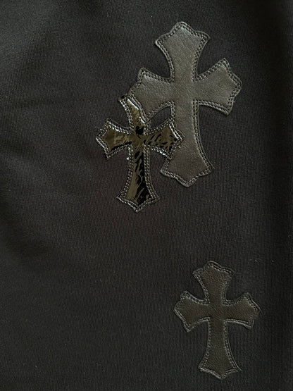 Chrome Hearts Black Cross Patch Sweatpants