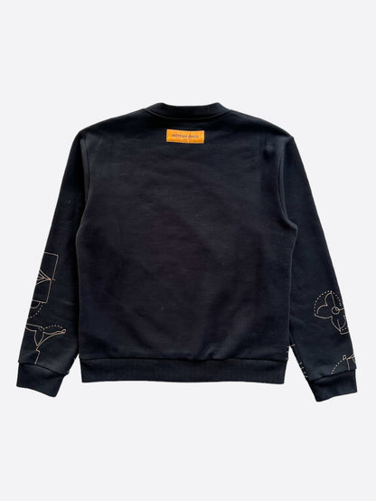 Louis Vuitton Black & Gold Music Line Embroidered Sweater