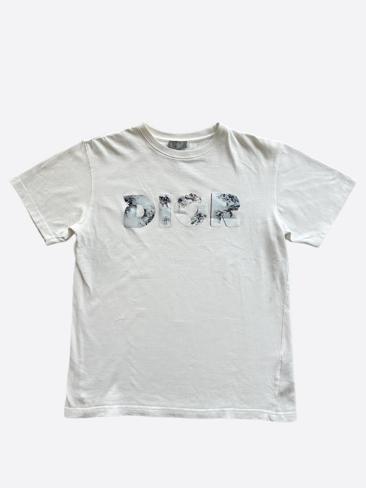 Dior Daniel Arsham White & Blue Logo T-Shirt