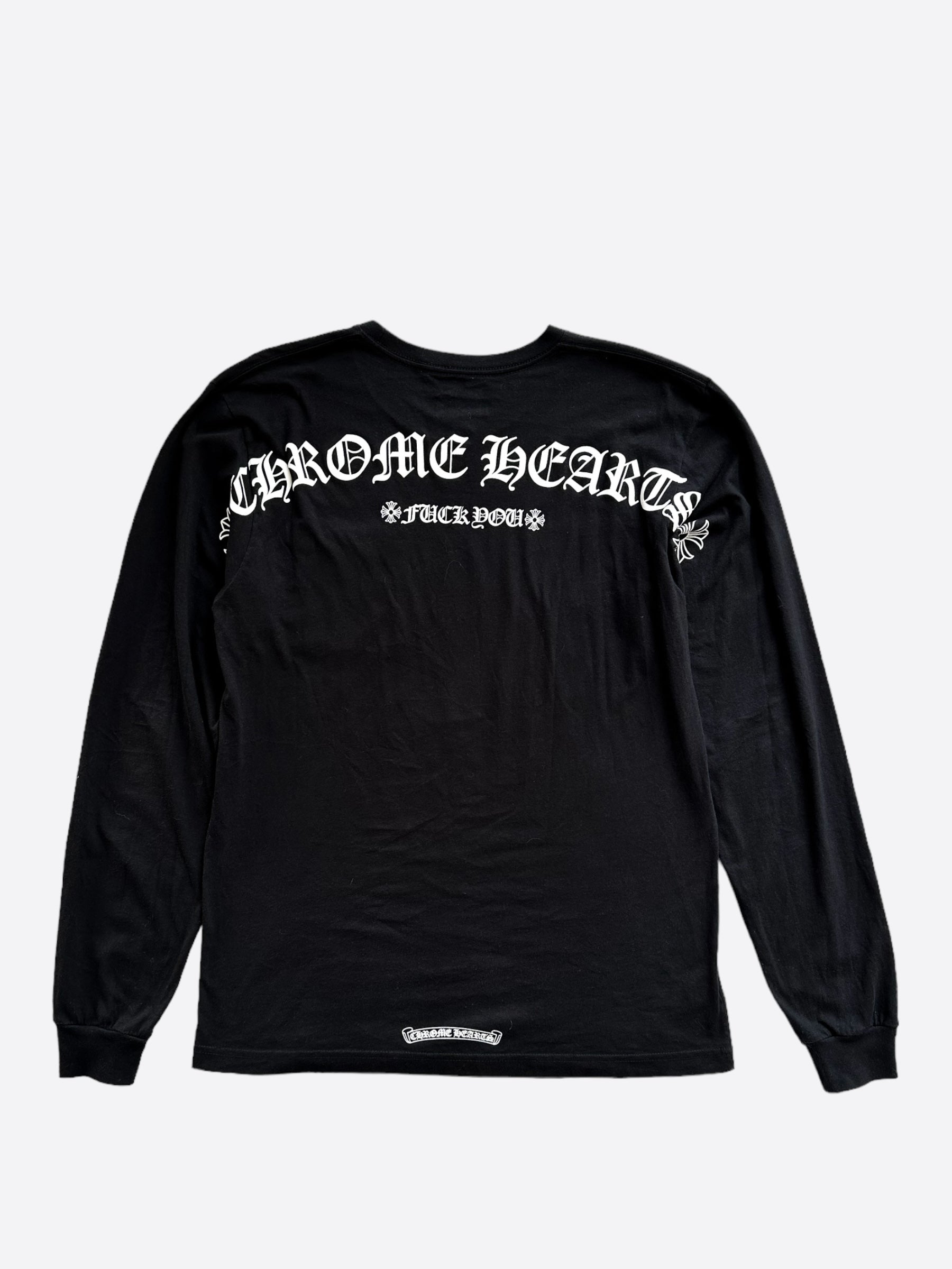 Chrome Hearts Black & White Shoulder Logo Longsleeve T-Shirt – Savonches