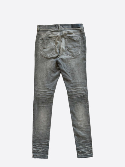 Amiri Playboy Grey & White Distressed MX1 Jeans