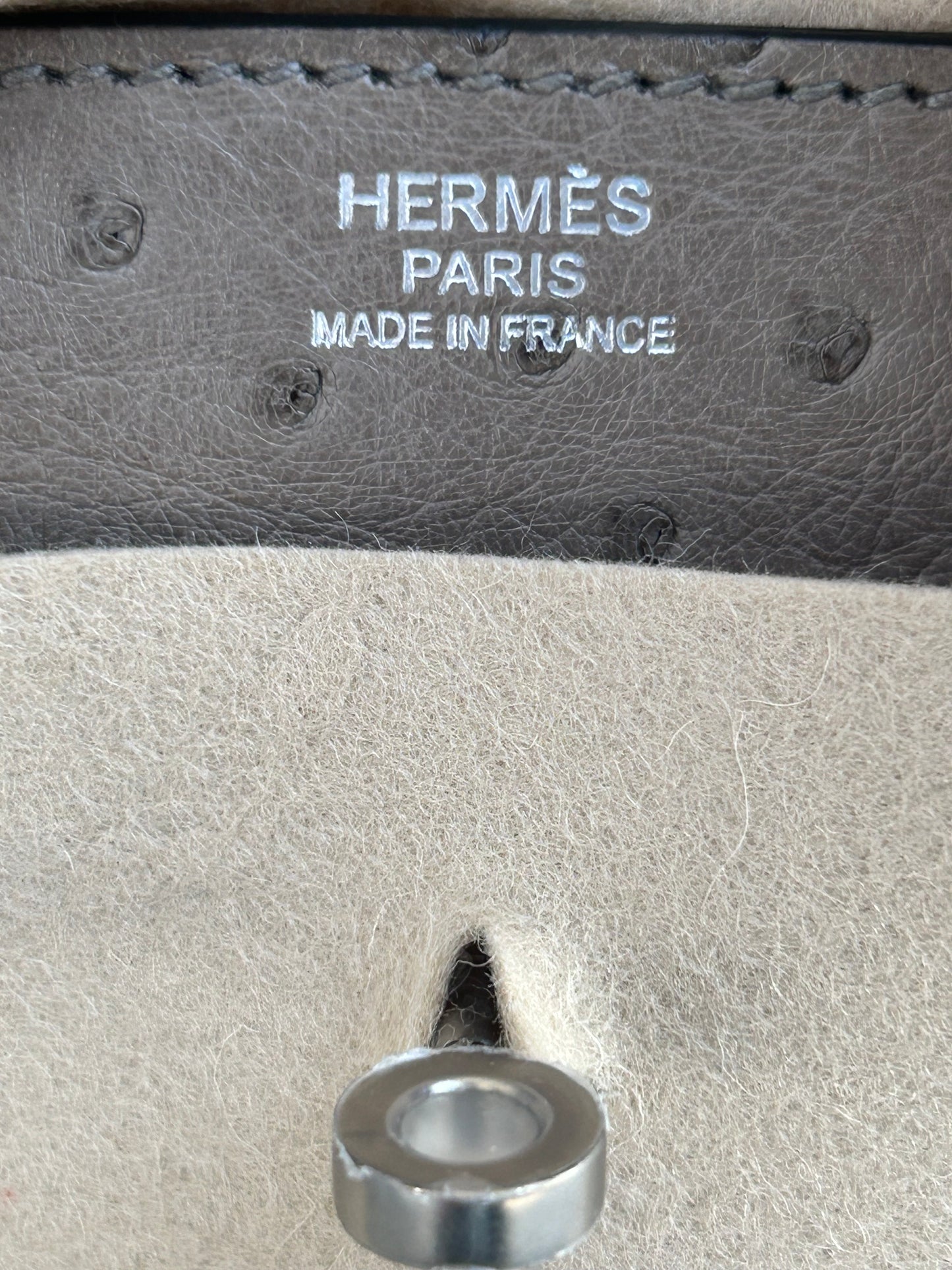 Hermes Gris Ostrich & Palladium Hardware Birkin 30