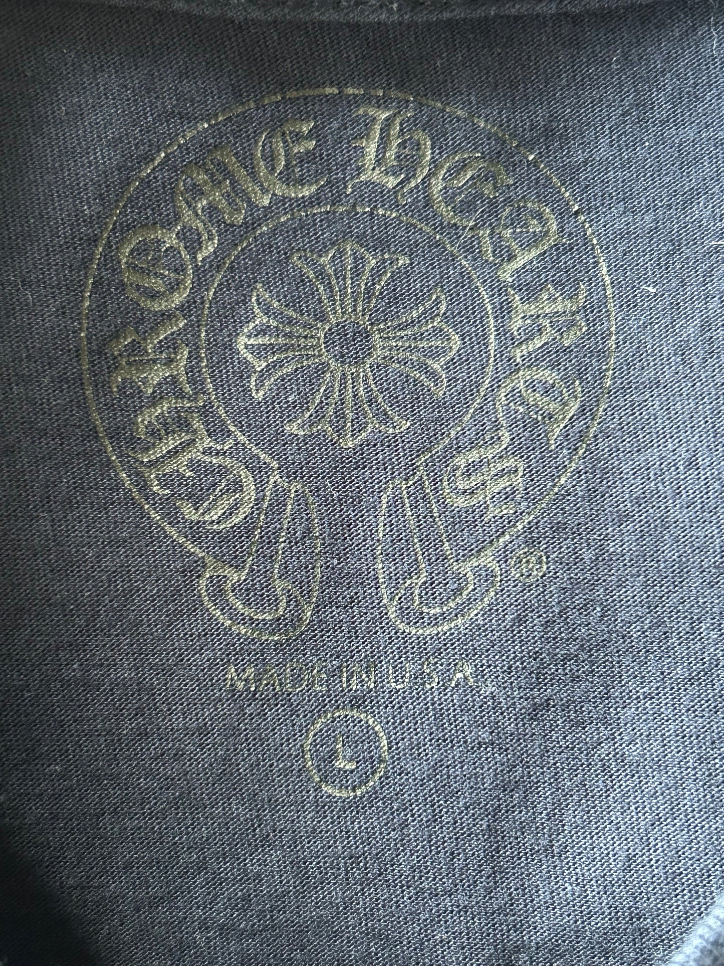 Chrome Hearts Navy & Yellow Dagger Logo Longsleeve T-Shirt