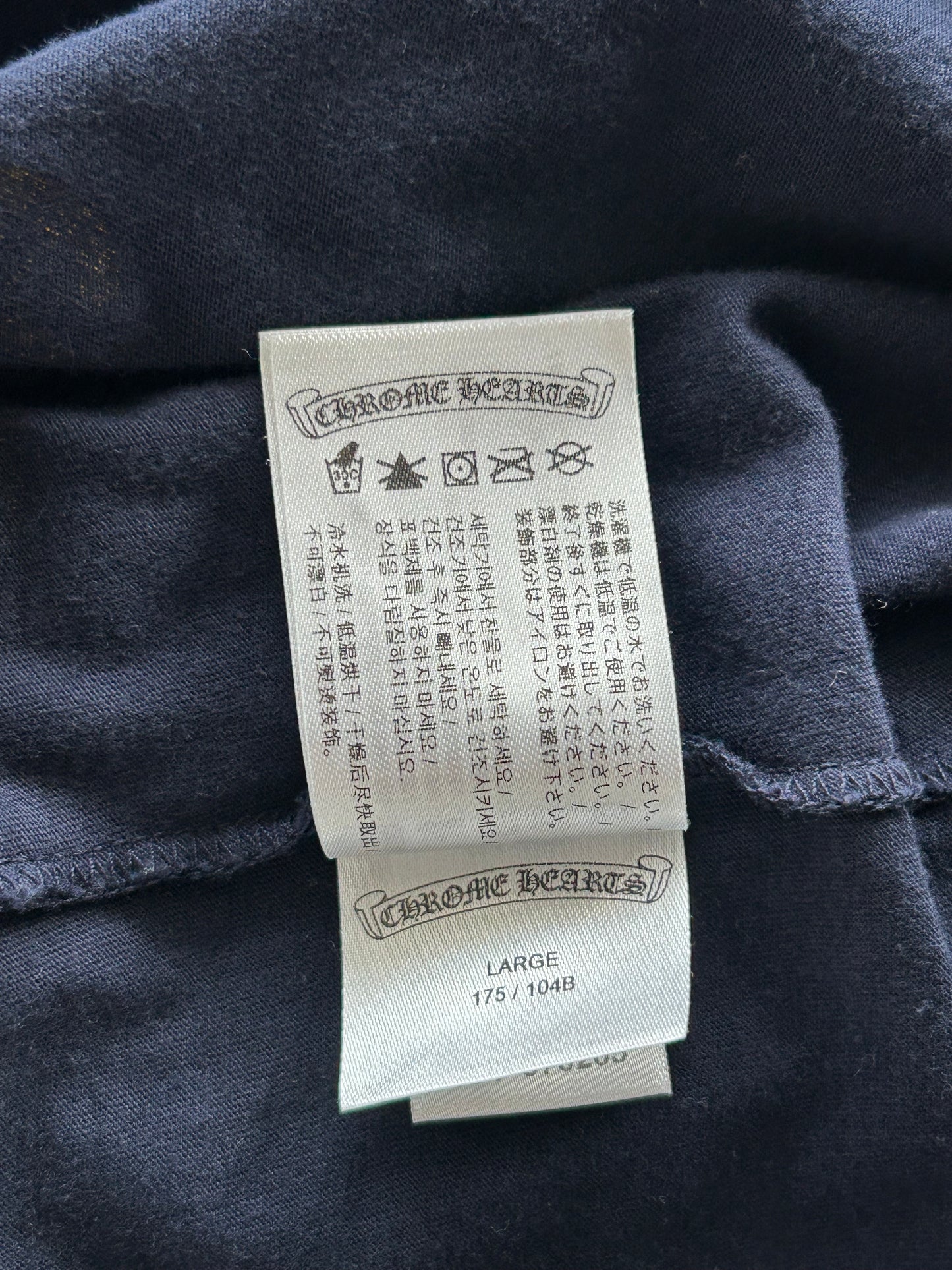 Chrome Hearts Navy & Yellow Dagger Logo Longsleeve T-Shirt