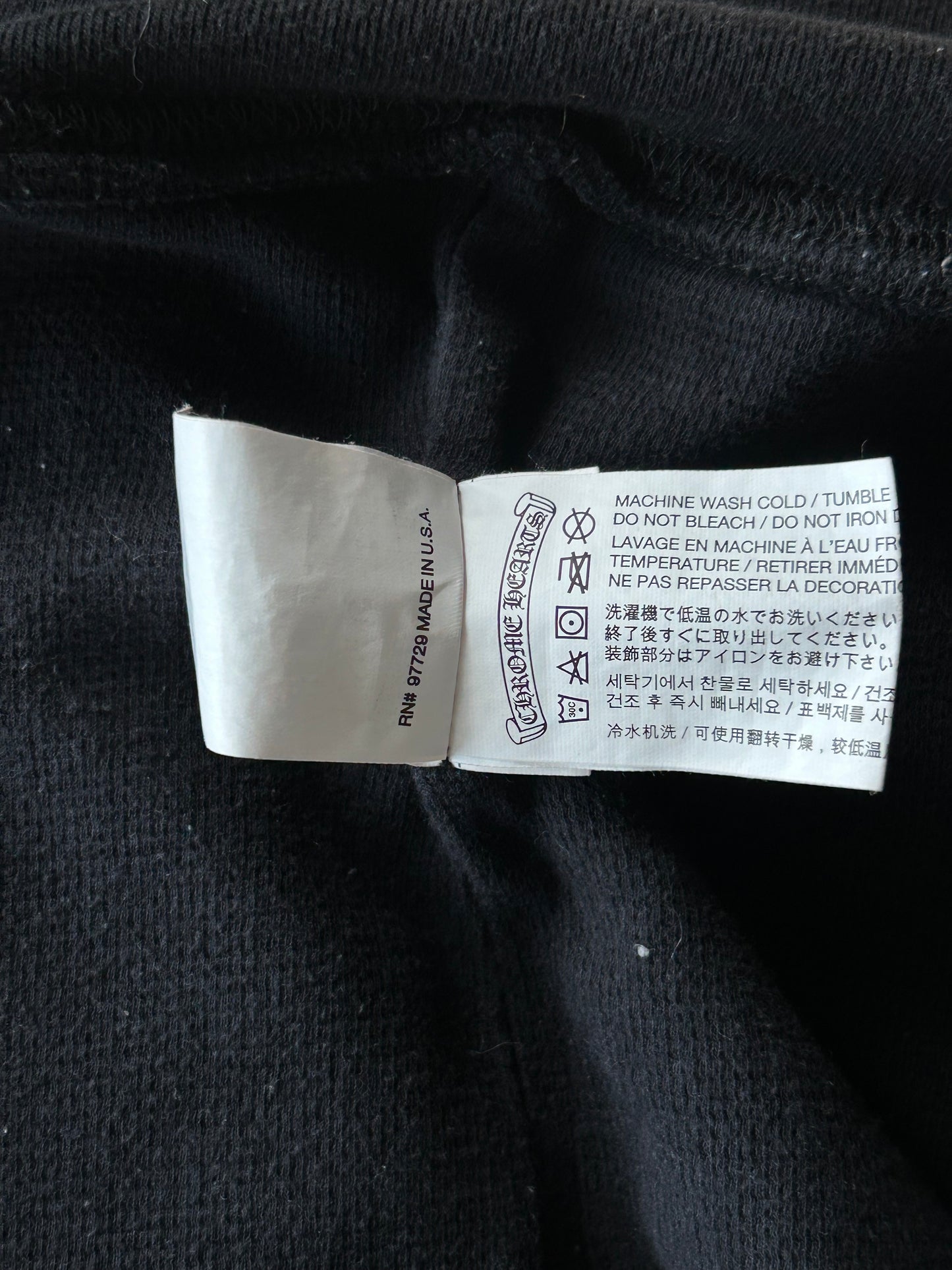 Chrome Hearts Black & Blue Script Logo Zip Up Thermal Hoodie