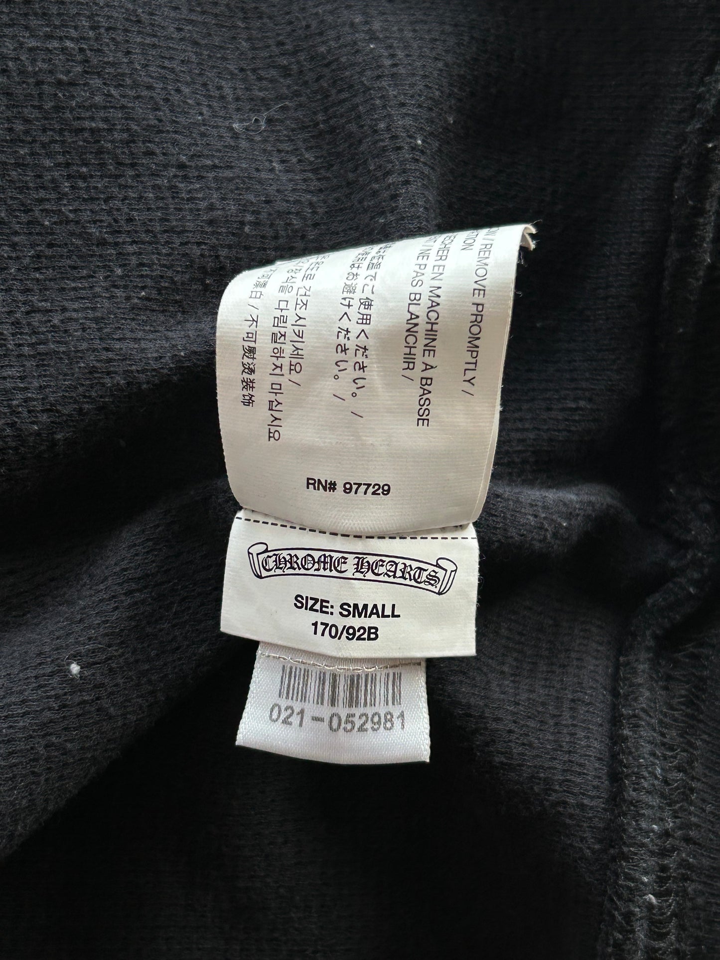 Chrome Hearts Black & Blue Script Logo Zip Up Thermal Hoodie