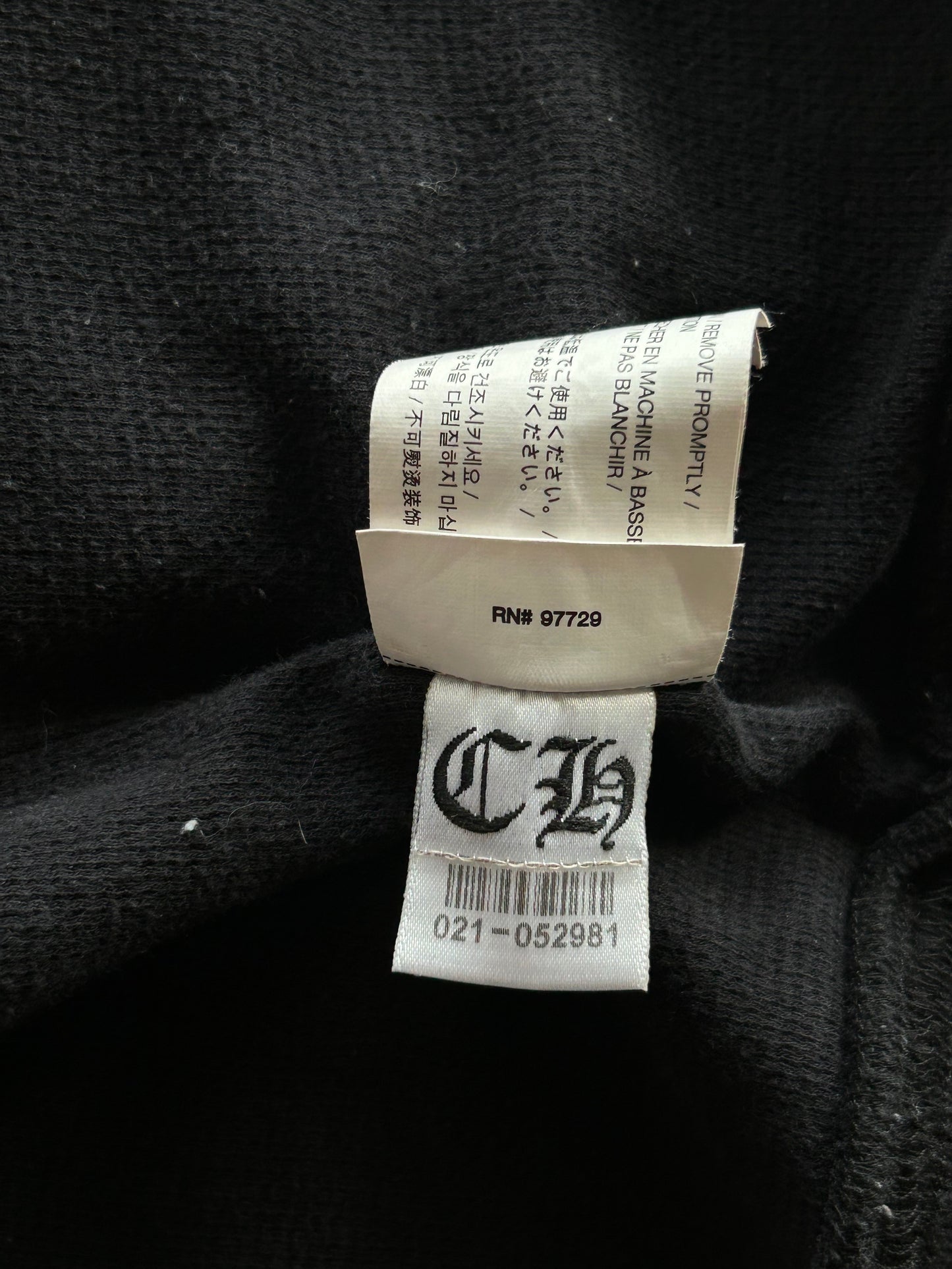 Chrome Hearts Black & Blue Script Logo Zip Up Thermal Hoodie