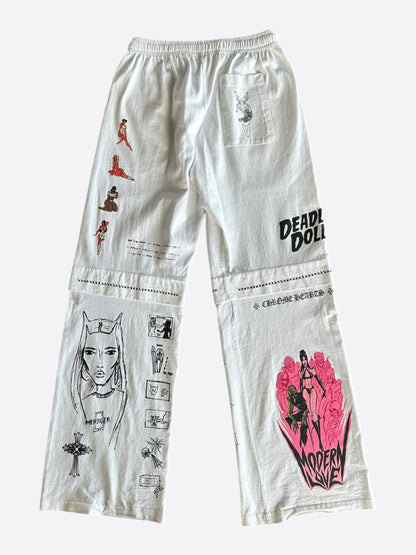 Chrome Hearts White & Multicolor Deadly Doll Sweatpants