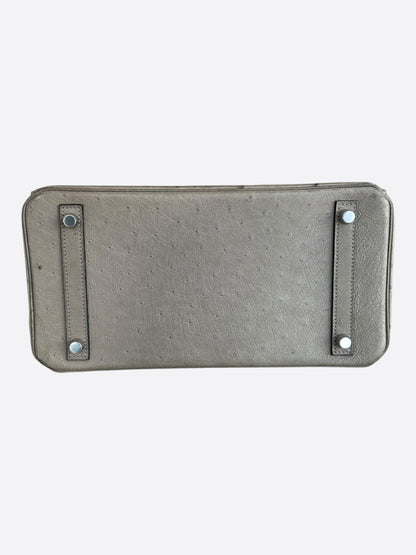 Hermes Gris Ostrich & Palladium Hardware Birkin 30