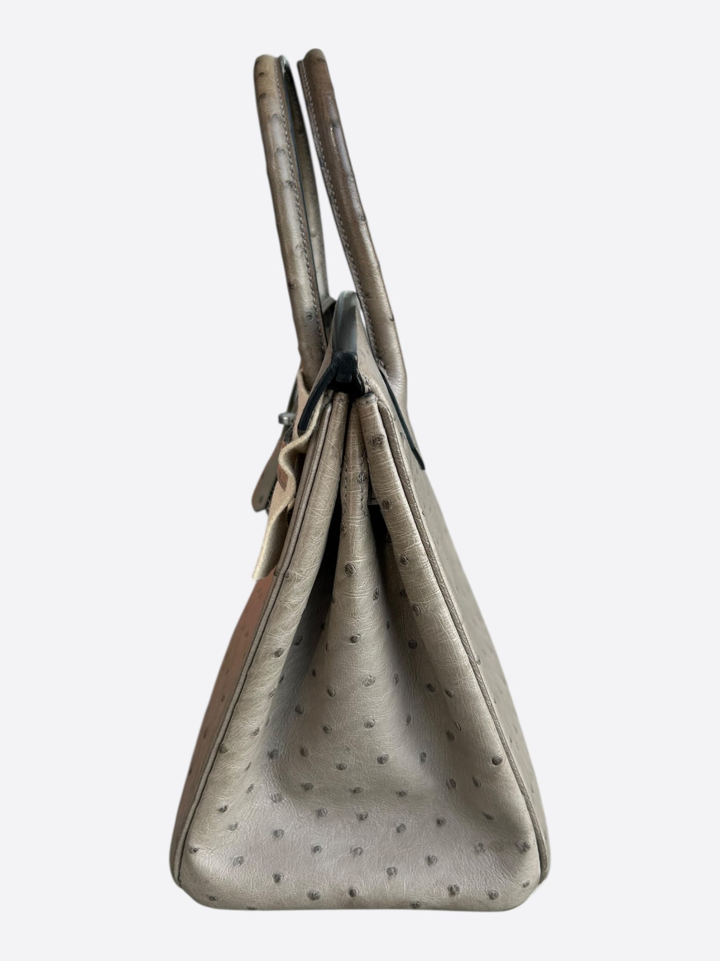 Hermes Gris Ostrich & Palladium Hardware Birkin 30