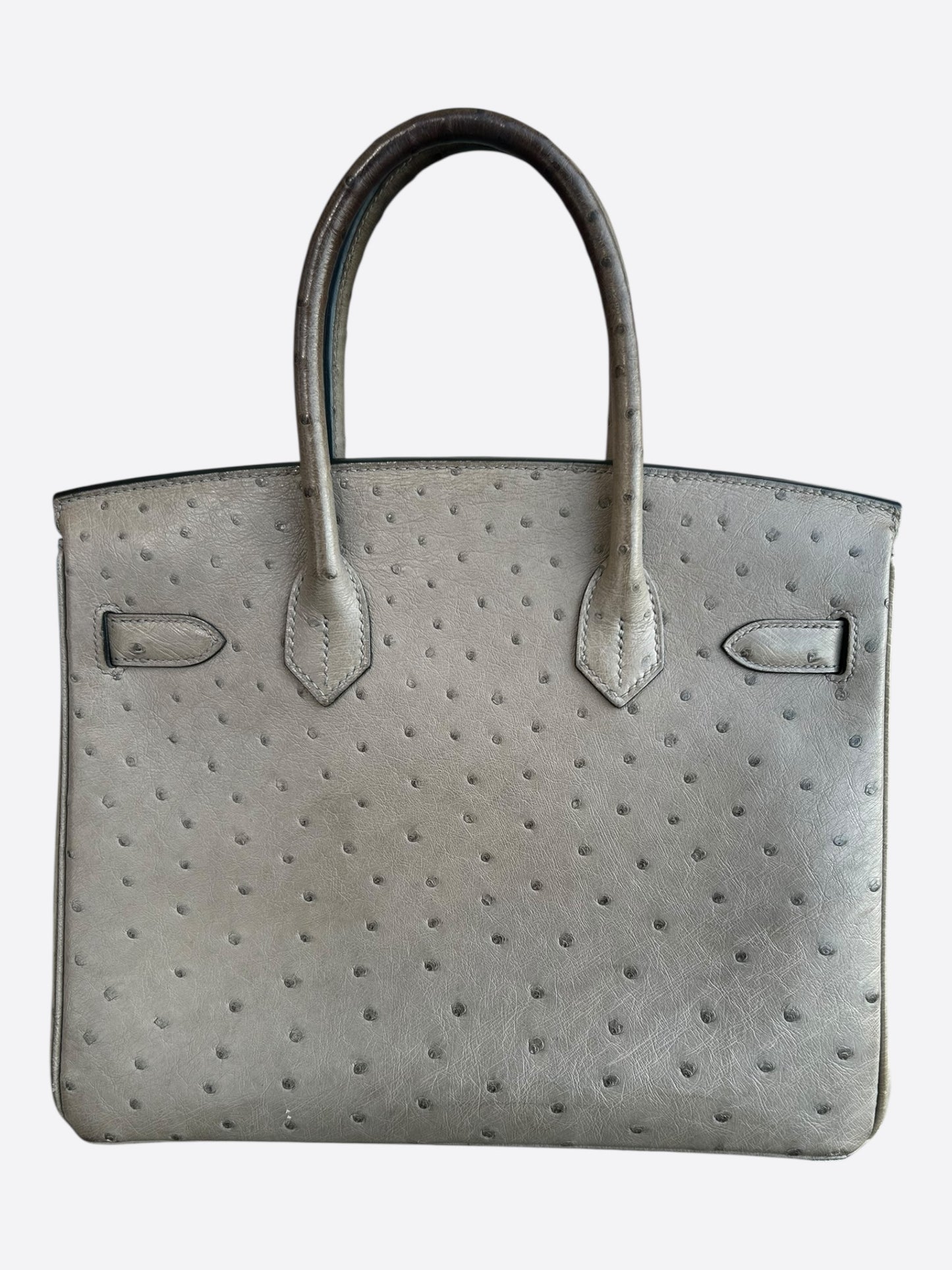 Hermes Gris Ostrich & Palladium Hardware Birkin 30