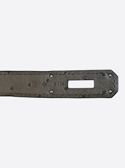 Hermes Gris Ostrich & Palladium Hardware Birkin 30