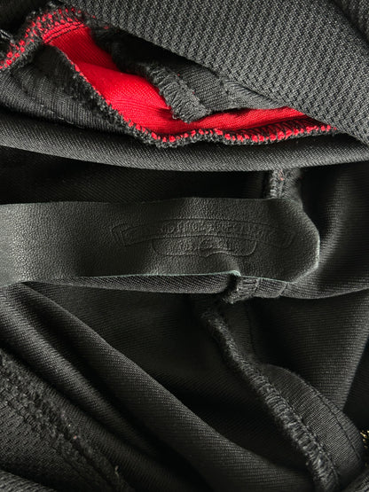 Chrome Hearts Black & Red Horseshoe Logo Snap Button Track Hoodie