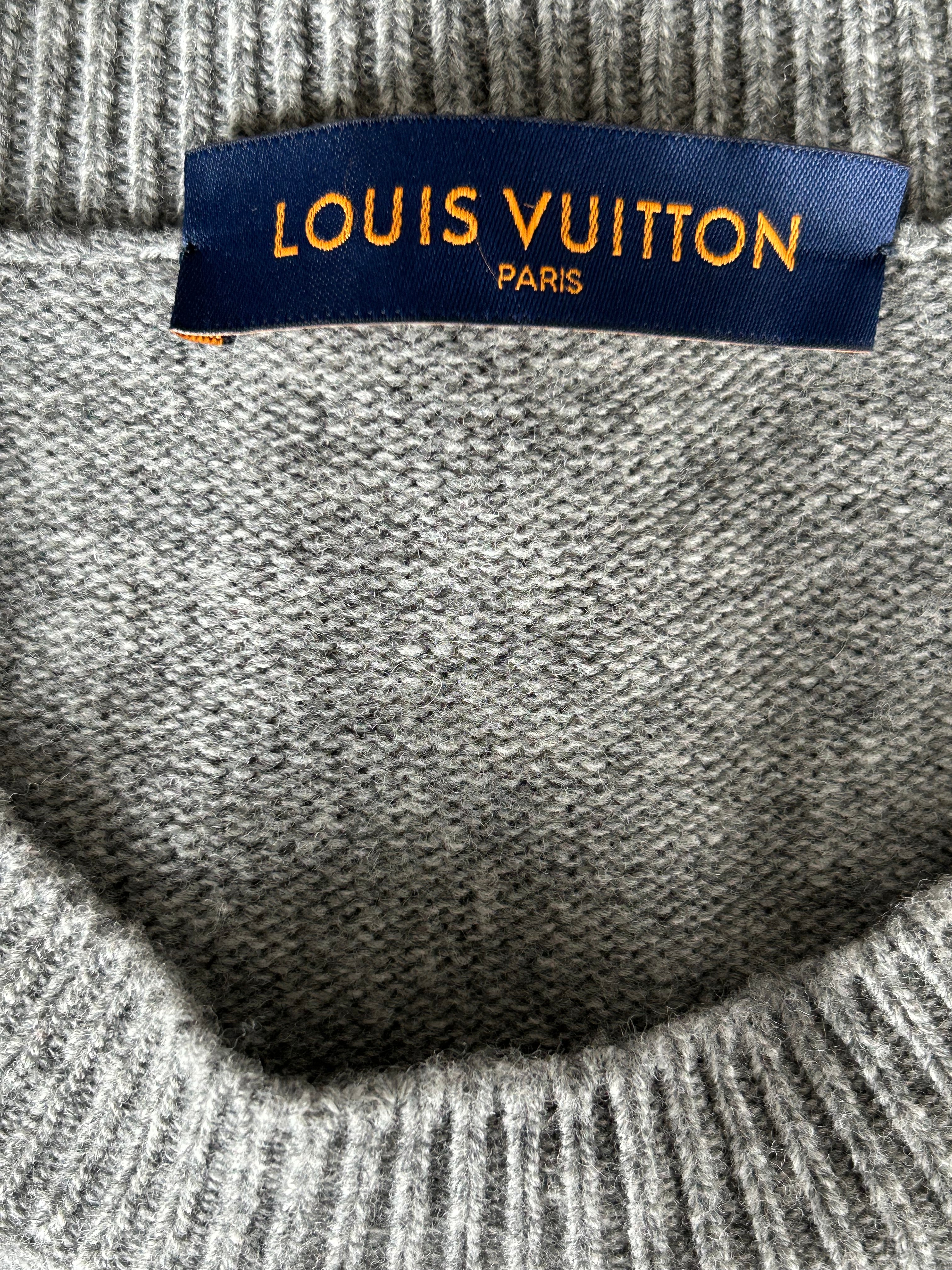 Louis Vuitton Grey Tiger Wool Knitted Sweater – Savonches