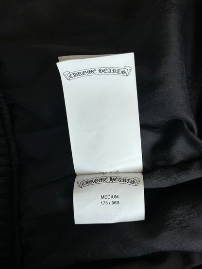 Chrome Hearts Black CH Logo Leather Bomber Jacket