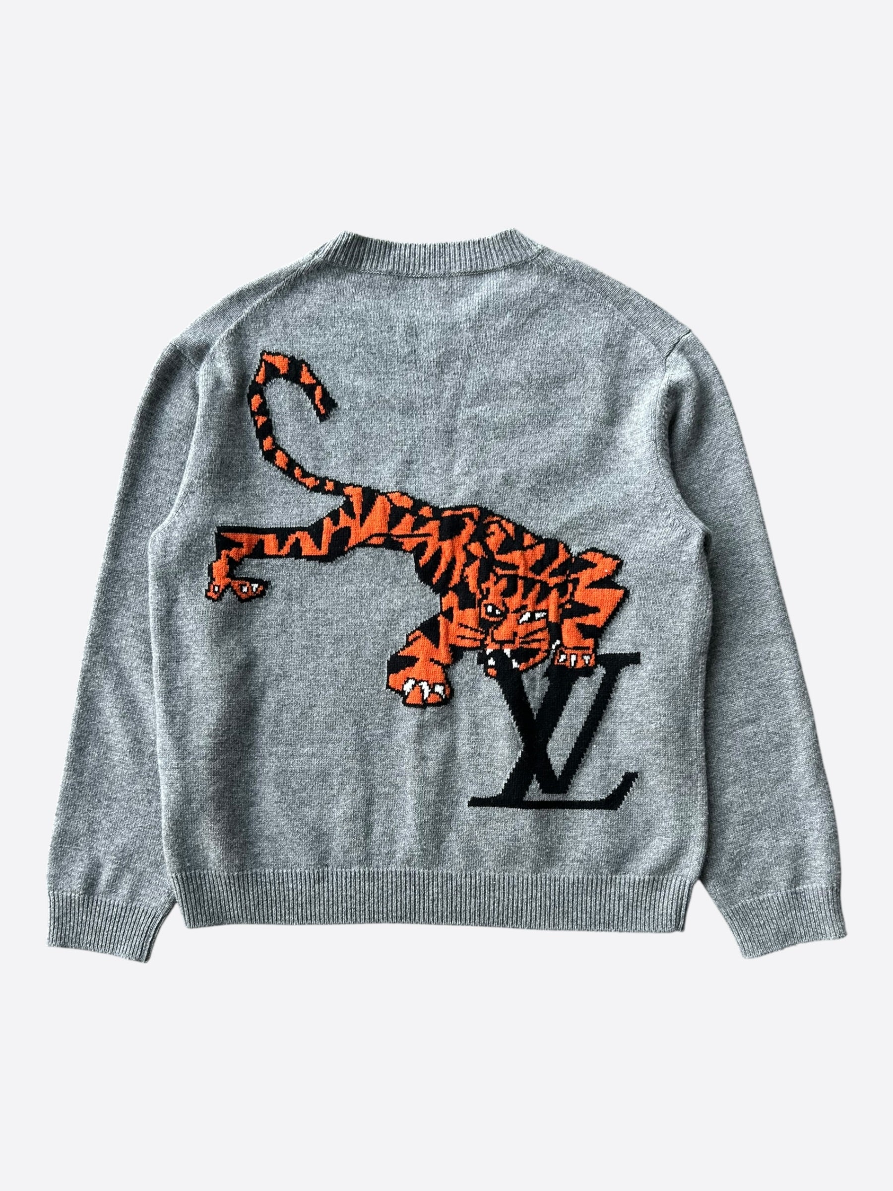 Louis Vuitton Grey Tiger Wool Knitted Sweater – Savonches