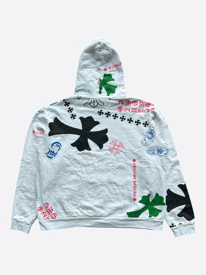 Chrome Hearts White & Multicolor Stencil Hoodie