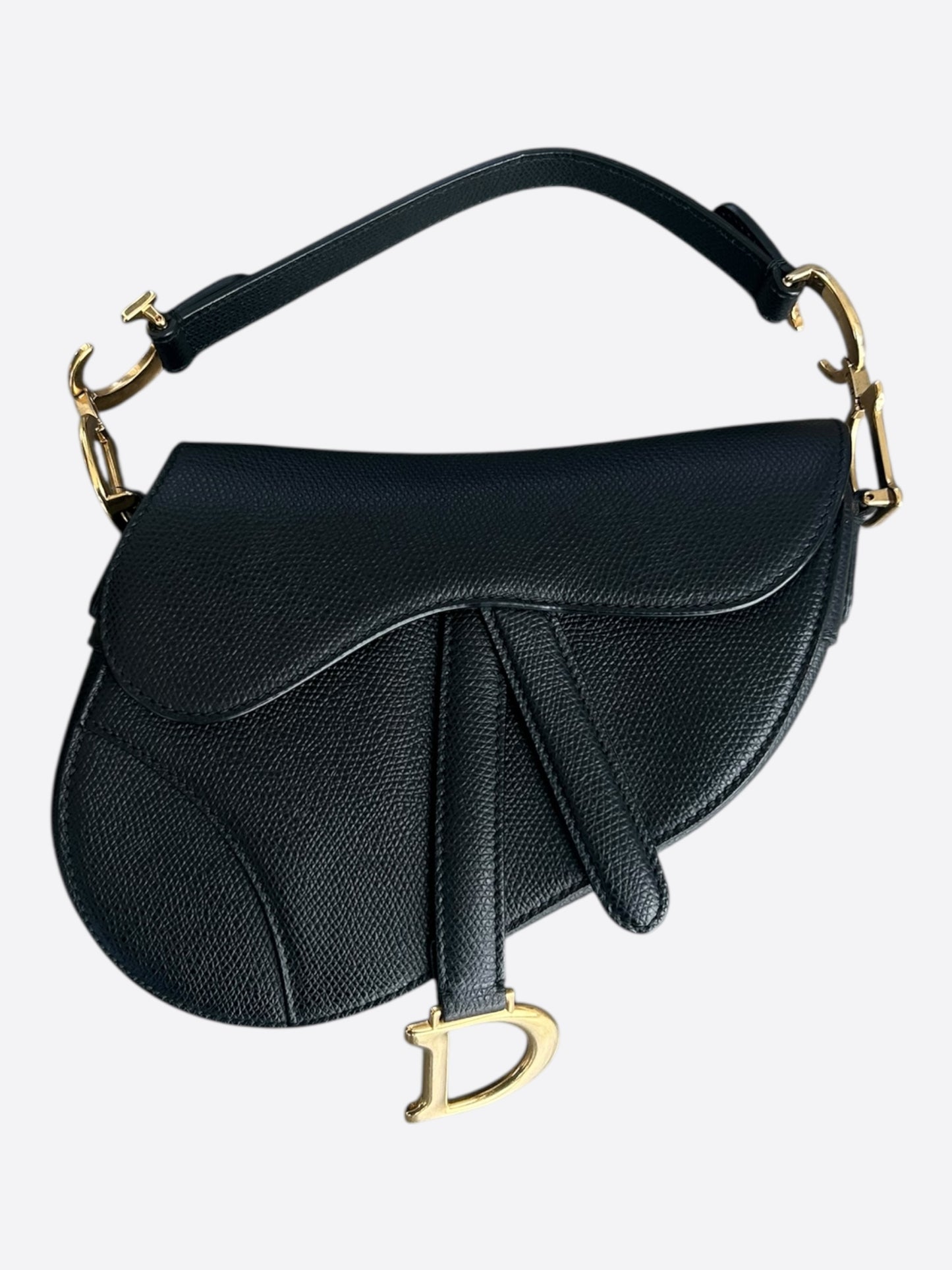 Dior Black Leather Saddle Bag