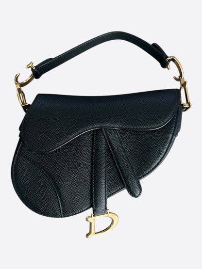Dior Black Leather Saddle Bag