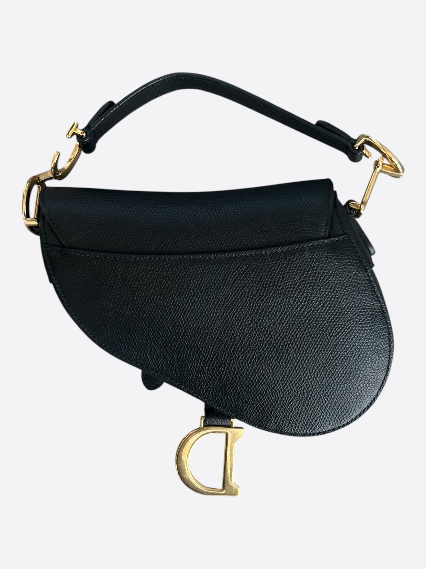 Dior Black Leather Saddle Bag