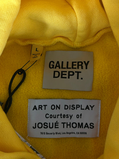Gallery Dept Yellow & Black DEPT Logo Cut Off Hoodie