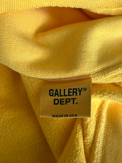 Gallery Dept Yellow & Black DEPT Logo Cut Off Hoodie