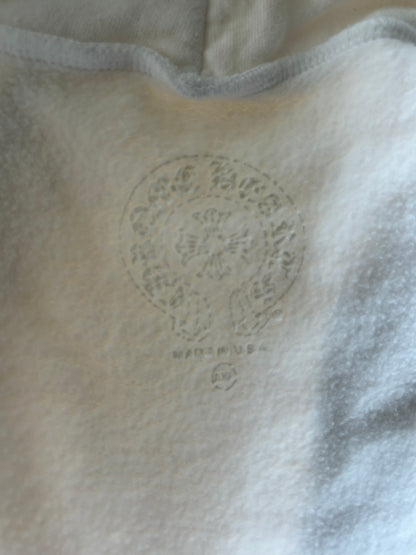 Chrome Hearts White & Black Script Logo Zip Up Hoodie