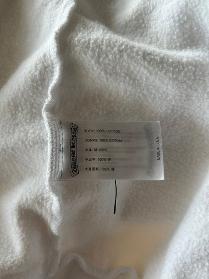 Chrome Hearts White & Black Script Logo Zip Up Hoodie