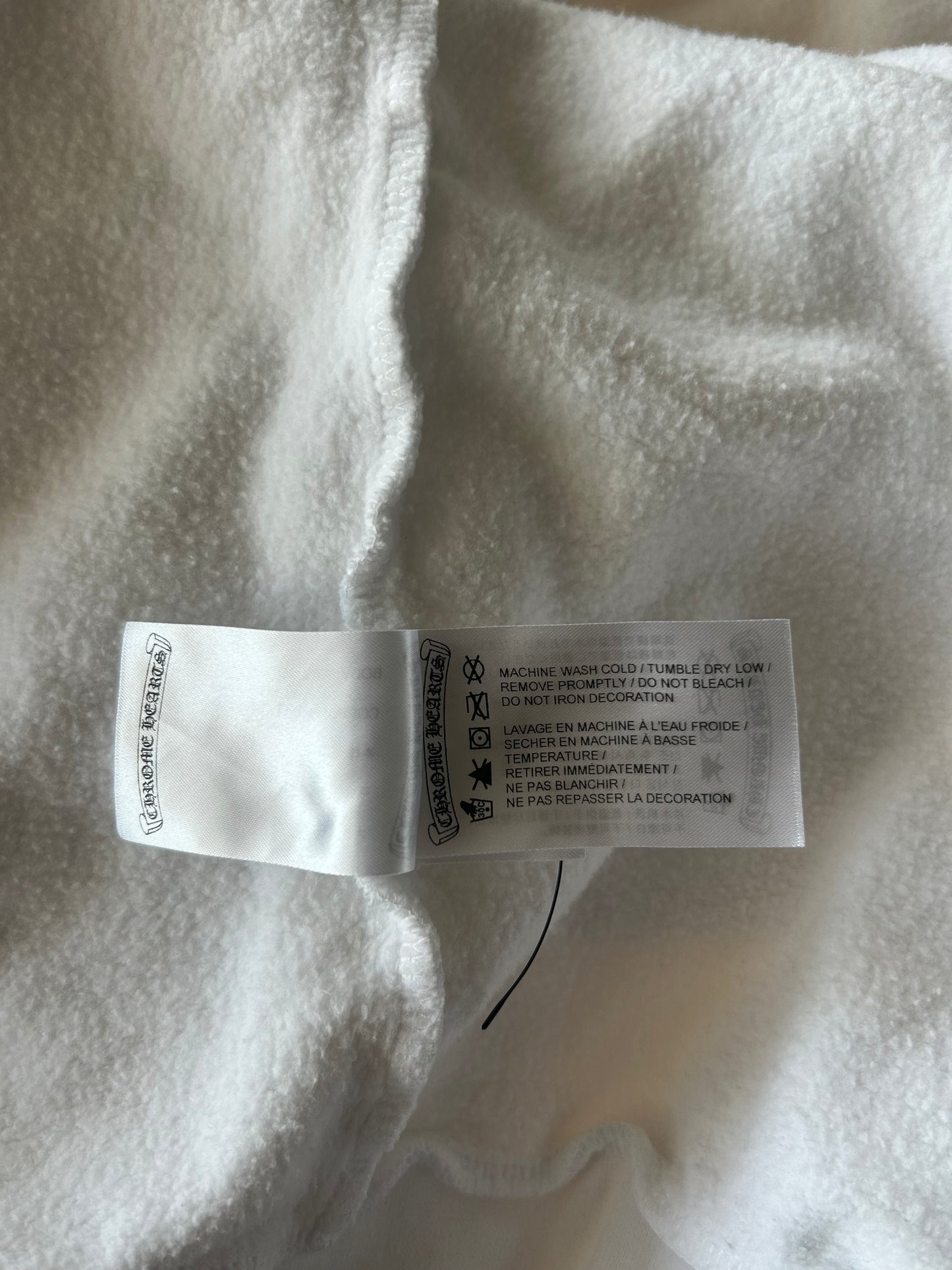 Chrome Hearts White & Black Script Logo Zip Up Hoodie