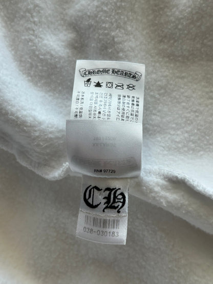 Chrome Hearts White & Black Script Logo Zip Up Hoodie