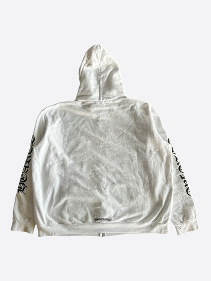 Chrome Hearts White & Black Script Logo Zip Up Hoodie