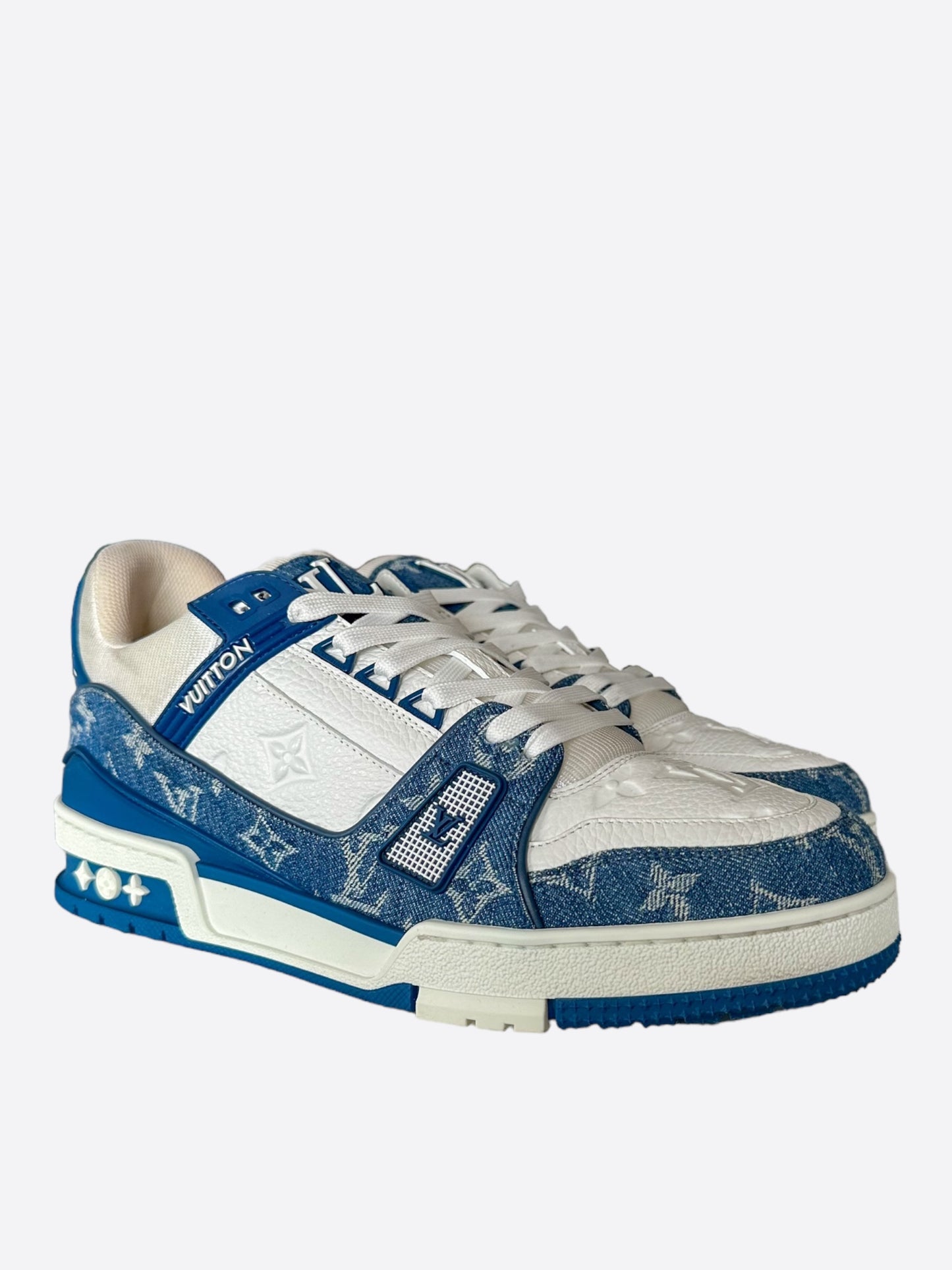 Louis Vuitton Blue & White Denim Monogram Trainers