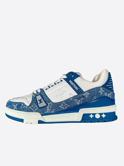 Louis Vuitton Blue & White Denim Monogram Trainers