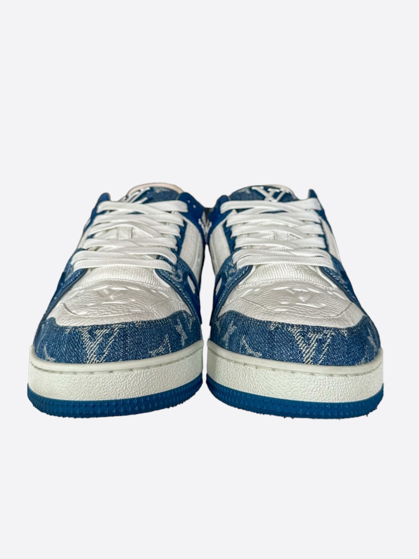 Louis Vuitton Blue & White Denim Monogram Trainers