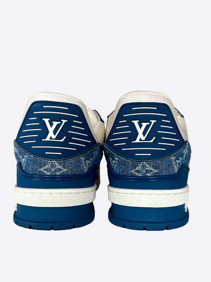 Louis Vuitton Blue & White Denim Monogram Trainers