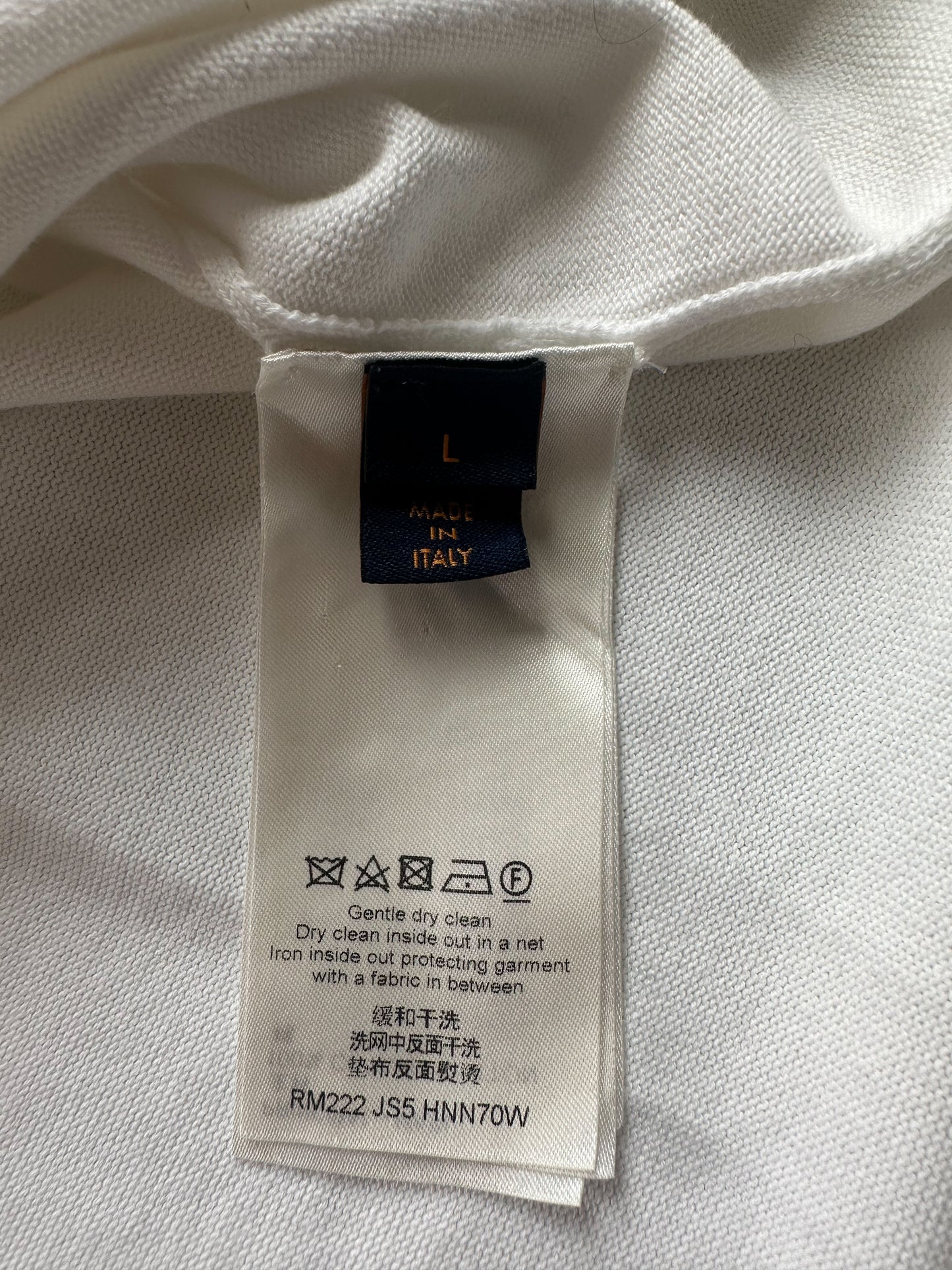 Louis Vuitton White & Blue Logo Intarsia T-Shirt