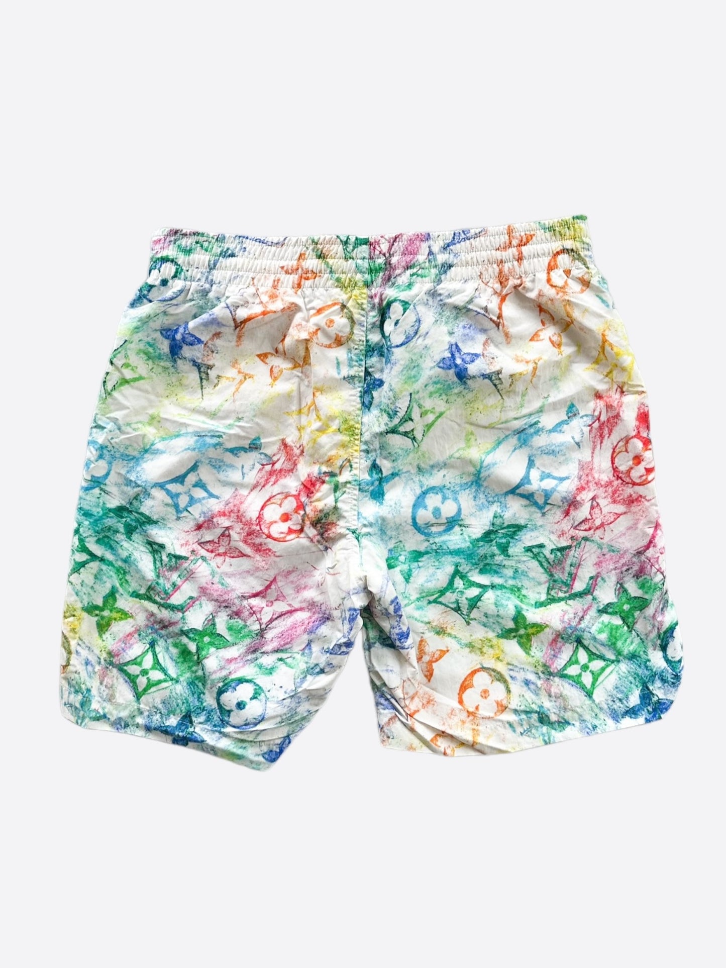 Louis Vuitton White Multicolor Pastel Monogram Swimshorts