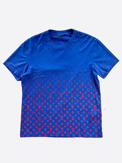 Louis Vuitton Blue & Red Monogram Gradient T-Shirt