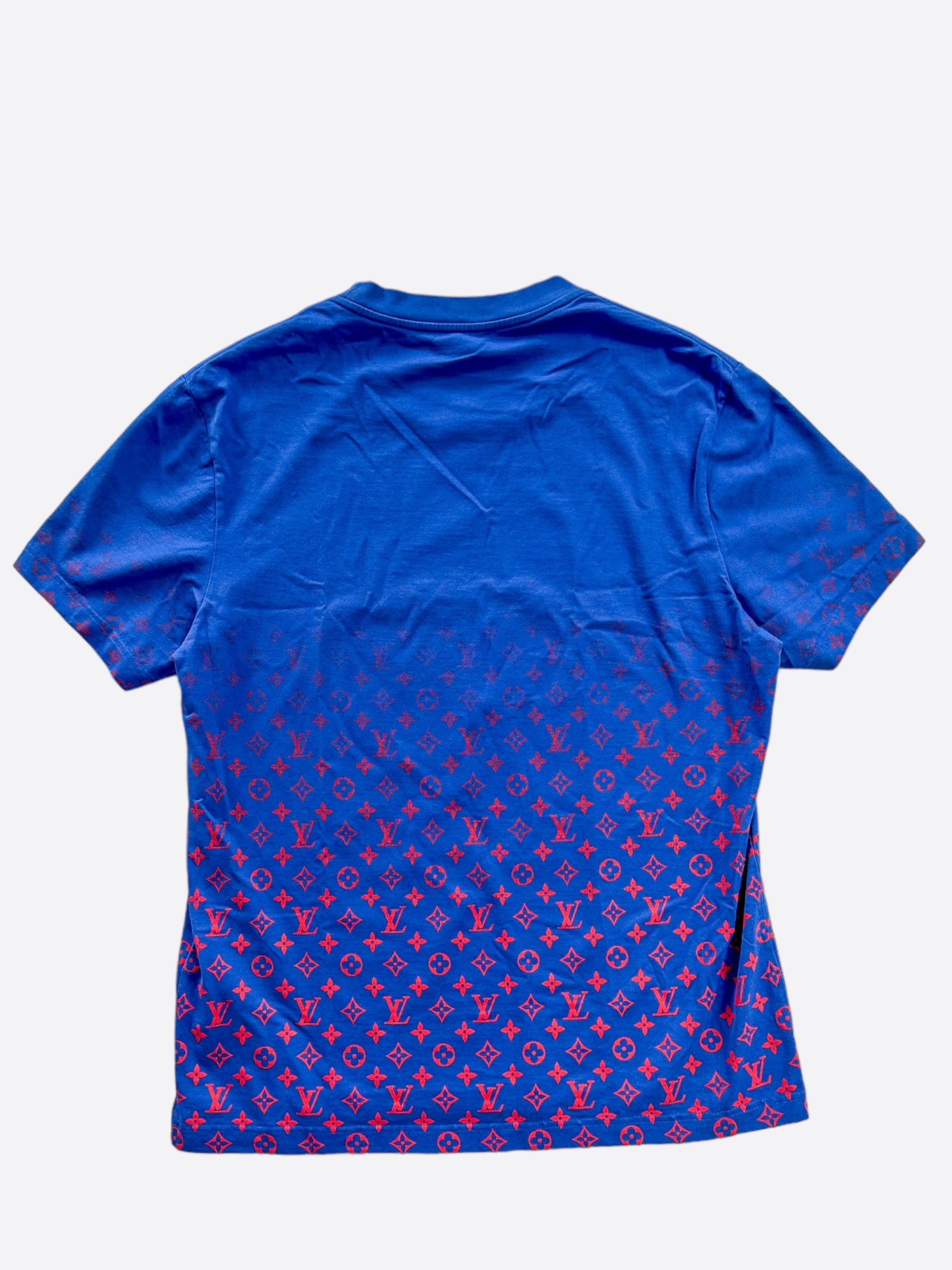 Louis Vuitton Blue & Red Monogram Gradient T-Shirt