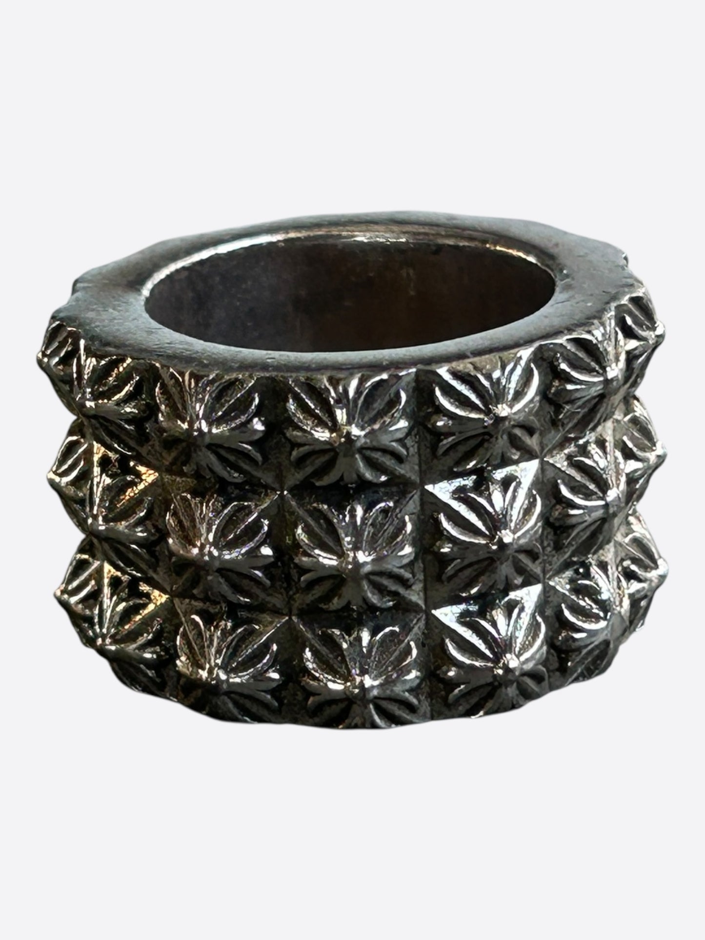 Chrome Hearts Silver Pete Punk Triple Stack Ring