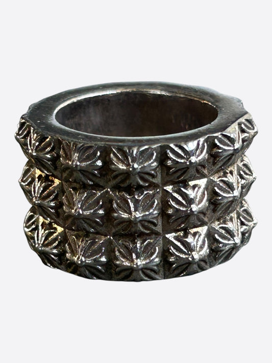 Chrome Hearts Silver Pete Punk Triple Stack Ring