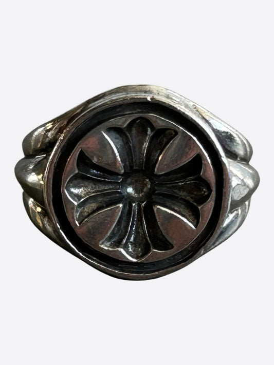 Chrome Hearts Silver Seal Stamp Cross Ring