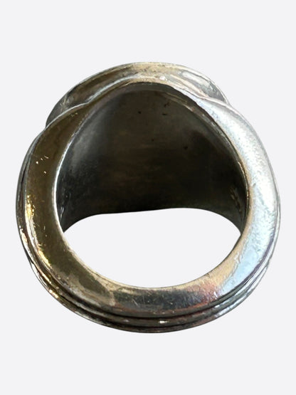 Chrome Hearts Silver Seal Stamp Cross Ring