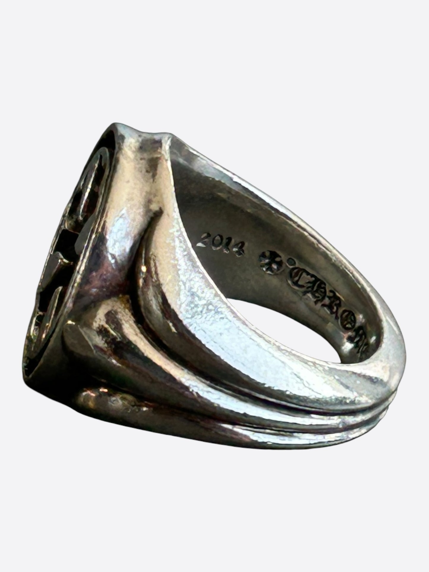 Chrome Hearts Silver Seal Stamp Cross Ring