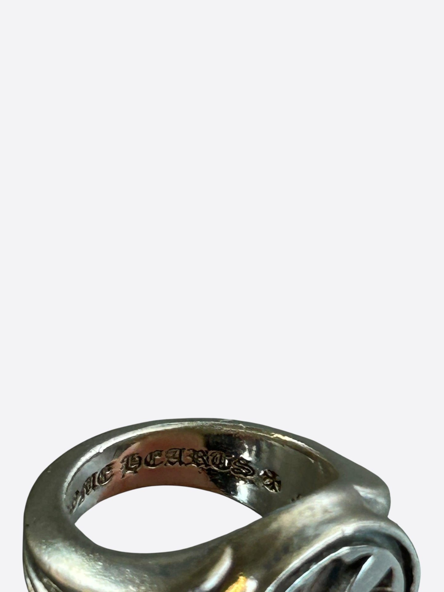 Chrome Hearts Silver Seal Stamp Cross Ring