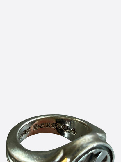 Chrome Hearts Silver Seal Stamp Cross Ring