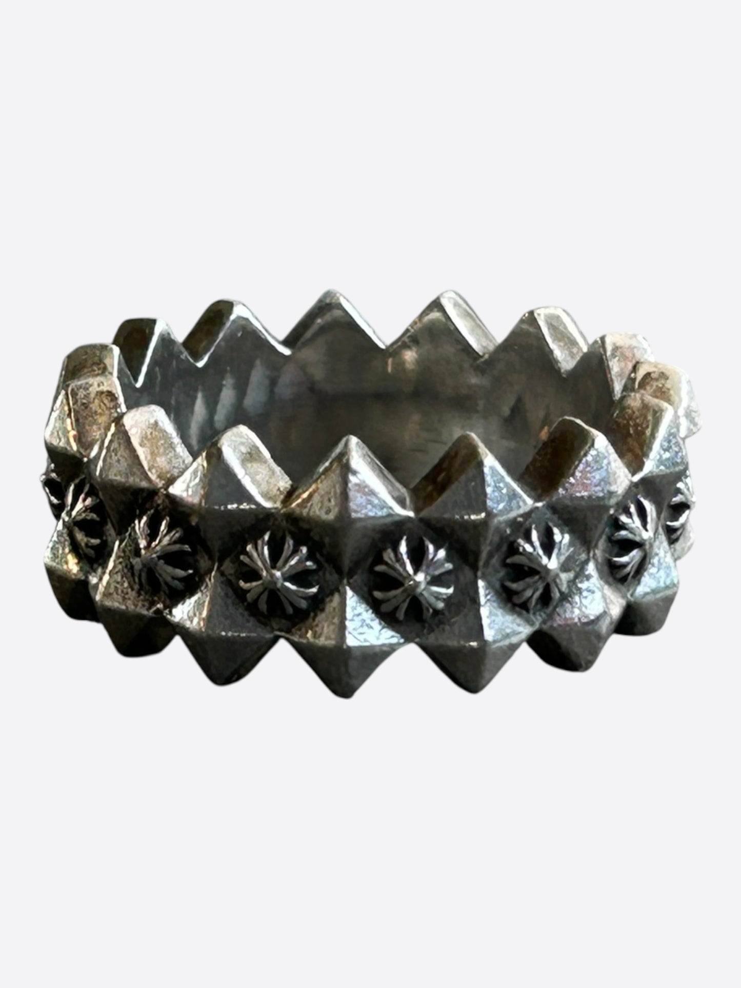 Chrome Hearts Silver Pyramid Plus Ring